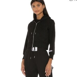 Black Crop Hoodie - Adam Selman Sport